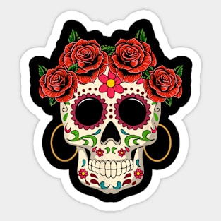 Floral Sugar Skull Sticker